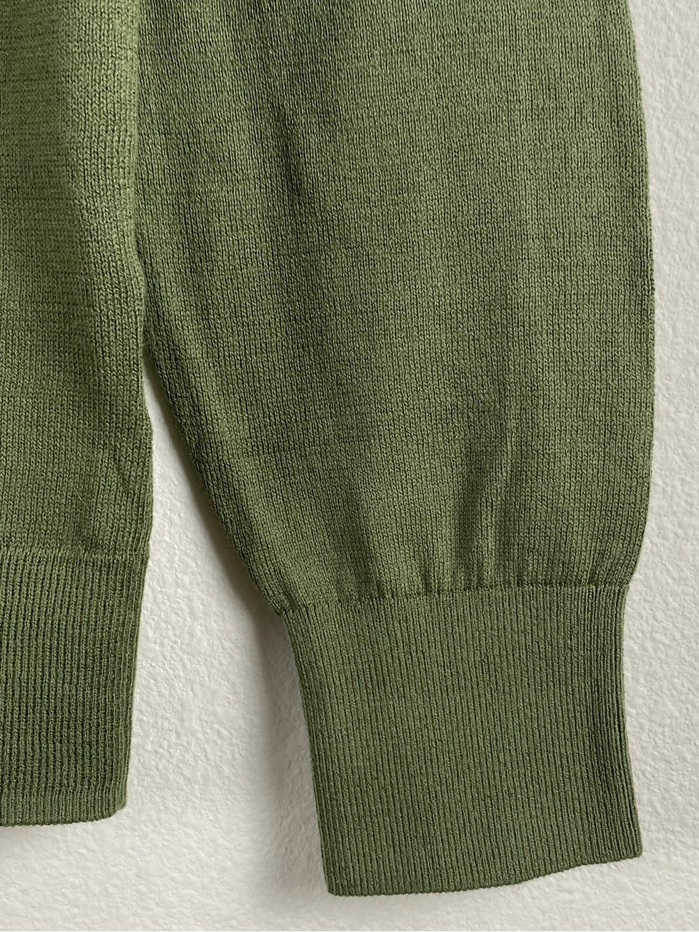 J. Crew Factory Cotton Long Sleeve Open Collar Sweater Polo | Distressed Fatigue - Picture 11 of 16